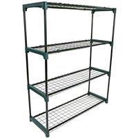 SPETLEK Greenhouse Shelving Racking 4 Tier Garden Pot Plants 2pcs in Green | Size: 0.6m2