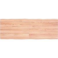 Berkfield Home Table Top Light Brown 140x50x(2-4)cm Treated Solid Wood Live Edge
