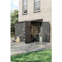 Garden Sanctuary Steel Outdoor Garden Storage Tool Shed in Grey