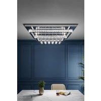 Living and Home Modern Crystal LED Flush Mount Ceiling Light in Silver