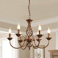 Garwarm Vintage 6 Light Iron Dining Room Chandelier in Light Brown