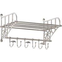 Berkfield Home Luggage Rack with Coat Hangers Wall Mounted Aluminium in Silver