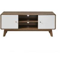 CALICOSY TV Stand With 2 Doors & 2 Shelves - ALBURA in Dark Brown