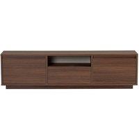 CALICOSY TV Stand With 3 Drop-Down Doors & 1 Niche, 160 Cm Wide - LUME in Walnut