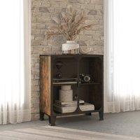 Berkfield Home Storage Cabinet Rustic Brown 72x36x82 cm Metal & MDF | Size: 72 x 36 x 82 cm