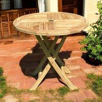 Minster Foldable Garden Table - L80 x W80 x H75 cm - Teak in Brown | Size: 1 Pack
