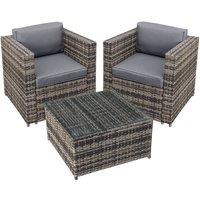 Oseasons Malta Rattan 2 Seat Tea for Two Set in Walnut Grey in Brown