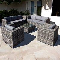 Oseasons Malta Rattan 8 Seat Corner Set in Walnut Grey