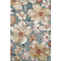 Desire Rugs Gardenia Indoor Outdoor Area Rug Floral Design - Jasmine in Blue | Size: 200 cm x 290 cm
