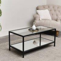 Melody Maison Black Glass & Mirrored Coffee Table
