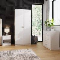 FWStyle 3 Piece White Bedroom Furniture Set