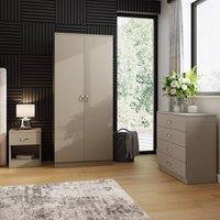 FWStyle 3 Piece Putty Bedroom Furniture Set in Beige