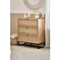 Julian Bowen Padstow Rattan 3 Drawer Chest in Light Oak