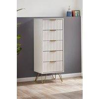 Julian Bowen Murano 5 Drawer Tall Slim Chest in White