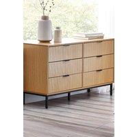 Julian Bowen Sia Fluted 6 Drawer Chest in Light Oak