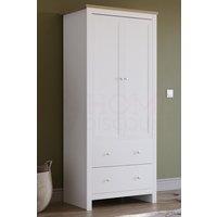 Home Discount Vida Designs Arlington 2 Door 2 Drawer Wardrobe Storage Bedroom Furniture in White