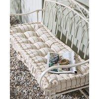 Dibor Mocha Cotton French Stripe Indoor Outdoor Garden Bench Cushion L105cm x W42cm in Brown | Size: Large