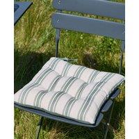 Dibor Set of 4 Forest Green Stripe Cotton Indoor Outdoor Garden Furniture Chair Sofa Seat Pads L40cm x W40cm | Size: 40 cm x 40 cm