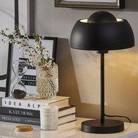 Wyld and Coco Industrial Black Metal Table Lamp - Round Base Dome Shade 24x44cm | Size: 24x44 cm
