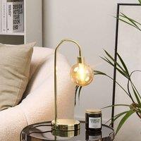 Wyld and Coco Gold Table Lamp - Steel Frame with Glass Shade Modern Glam