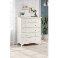 Julian Bowen Cameo 6 Drawer Chest (4+2) in Warm White