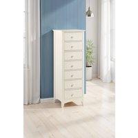 Julian Bowen Cameo 7 Drawer Tall Slim Chest in Warm White