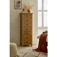 Julian Bowen Marlborough 7 Drawer Tall Slim Chest in Light Oak