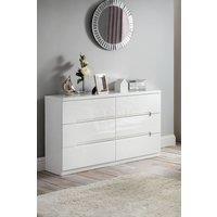 Julian Bowen Manhattan 6 Drawer Wide Chest in White