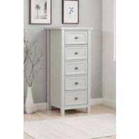 Julian Bowen Maine 5 Drawer Tall Chest in Light Grey