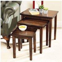 Julian Bowen Nest of 3 Tables - Light & Large in Dark Brown