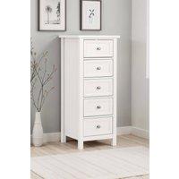 Julian Bowen Maine 5 Drawer Tall Chest in White