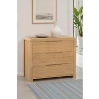 Julian Bowen Curve 3 Drawer Chest in Light Oak