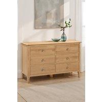 Julian Bowen Cotswold 6 Drawer Wide Chest in Light Oak