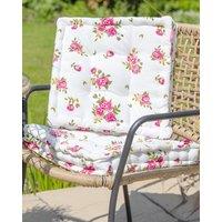 Dibor Set of 4 Vintage Pink Floral Print Indoor Outdoor Chair Seat Pad Garden Furniture Box Cushions L40cm x W40cm | Size: 40 cm x 40 cm