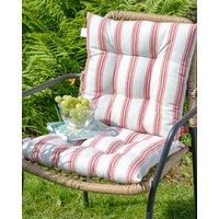 Dibor Set of 4 Traditional Red Striped Chair Seat Pad Garden Furniture Cushions L40cm x W40cm | Size: 40 cm x 40 cm