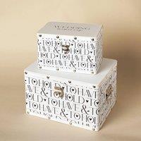 Amore by Juliana Wedding Gift Words Luggage Set of 2 - Wedding Keepsakes in White