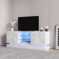 BTM High Gloss LED TV Stand for 70 TV, 160cm Media Console in White