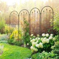 OUTSUNNY Set of 4 Metal Trellis for Climbing Plants, Arrow Design in Black