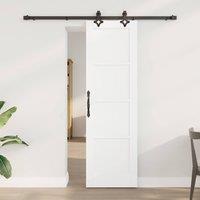 Berkfield Home Sliding Door with Hardware Set White 61x198.5 cm Solid Wood Pine