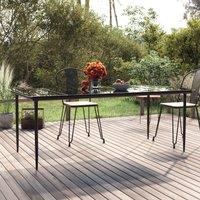 Berkfield Home Garden Dining Table Black 200x100x74cm Steel & Tempered Glass | Size: 200 x 100 x 74 cm