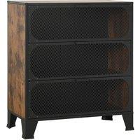Berkfield Home Storage Cabinet Rustic Brown 72x36x82 cm Metal & MDF | Size: 72 x 36 x 82 cm
