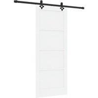 Berkfield Home Sliding Door with Hardware Set White 83x202 cm Solid Wood Pine