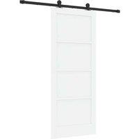 Berkfield Home Sliding Door with Hardware Set White 83x202 cm Solid Wood Pine