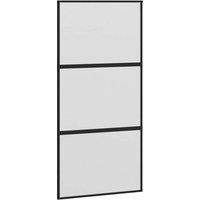 Berkfield Home Sliding Door Black 102.5x205 cm Tempered Glass & Aluminium
