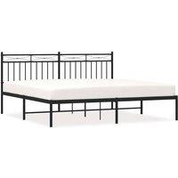 Berkfield Home Metal Bed Frame with Headboard Black 183x213 cm
