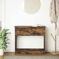 Berkfield Home Modern Console Table with Drawers Smoked Oak 85.5x38.5x74.5 cm in Brown