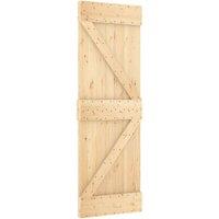 Berkfield Home Sliding Door with Hardware Set 70x210 cm Solid Wood Pine in Natural