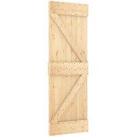 Berkfield Home Sliding Door with Hardware Set 70x210 cm Solid Wood Pine in Natural