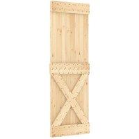 Berkfield Home Sliding Door with Hardware Set 70x210 cm Solid Wood Pine in Natural