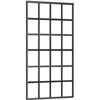 Berkfield Home Sliding Door with Hardware Set ESG Glass&Aluminium 102x205 cm in Black